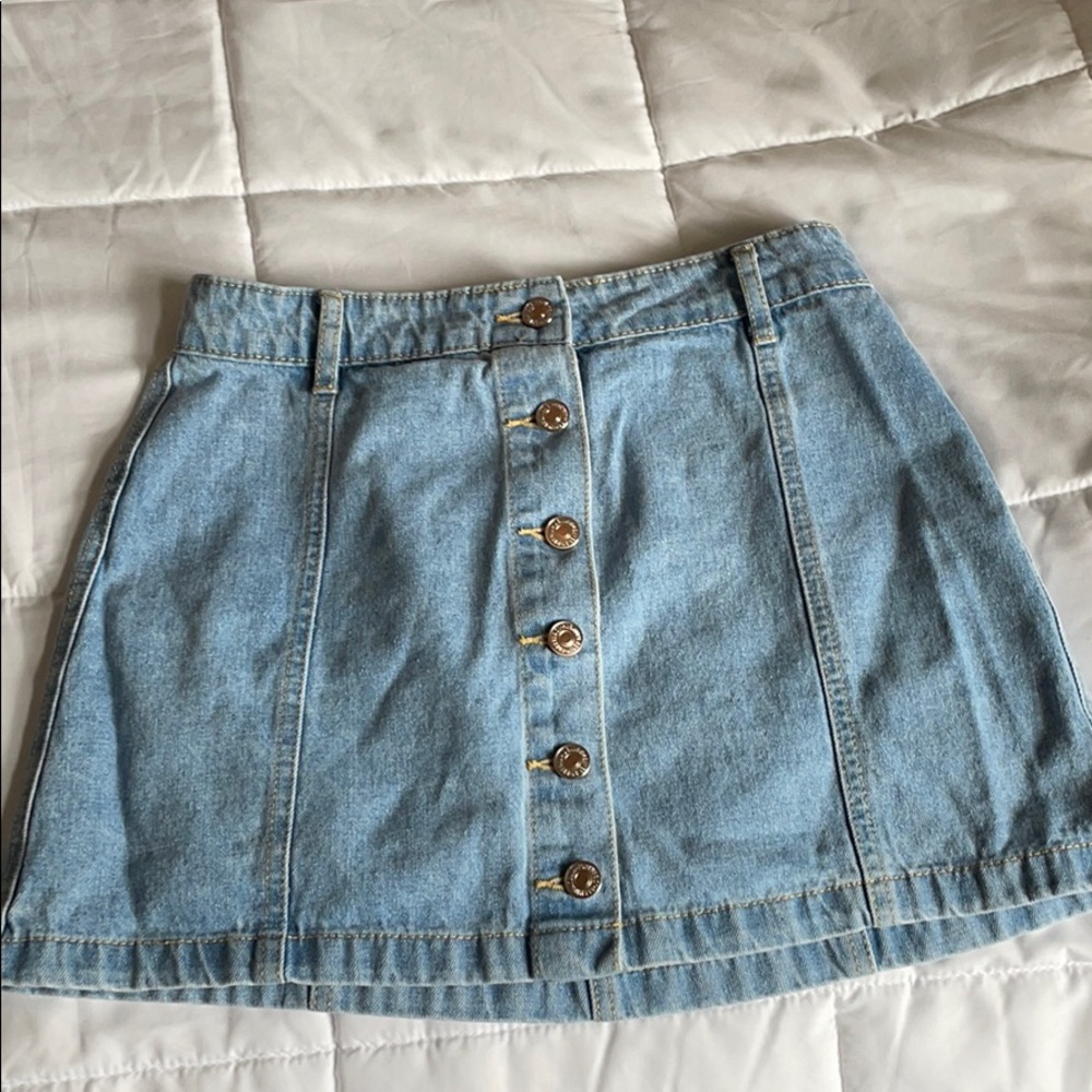 F21 denim skirt